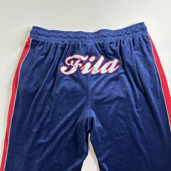 Fila Women's Plus Size Valery Mid-Rise Drawstring Velour Track Pants Size 3X - Picture 3 of 8